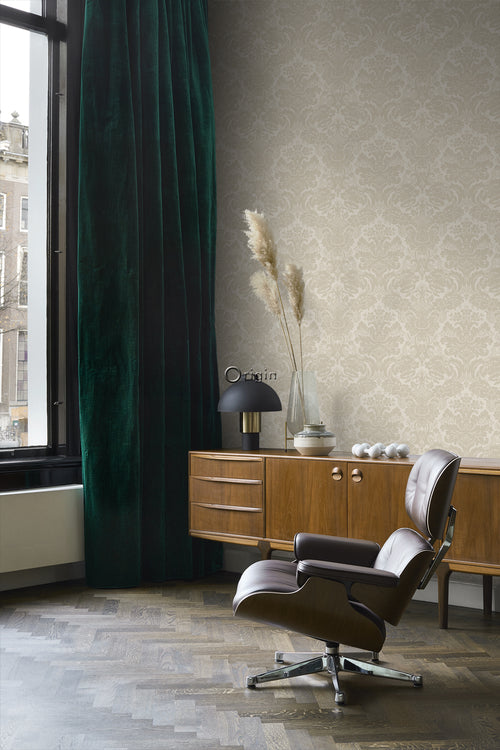 Origin Wallcoverings behang ornamenten donker beige - 53 cm x 10,05 m - 347038 - vtwonen shop