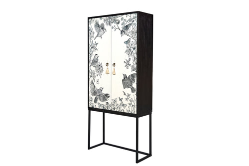 Kast dressoir met 2 deuren van MDF met grijsachtig wit en zwart patroon - vtwonen shop