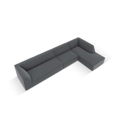 Cosmopolitan Design - Modulaire hoekbank rechts Siena 5-zits, imitatieleer donkergrijs - 180x366x69cm