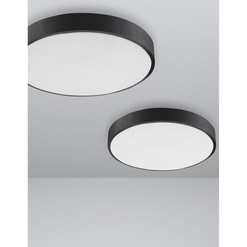 Merano Bedford 40cm Geïntegreerde LED Semi Flush Light Sandy Zwart Aluminium Mat Wit LED 24W 1380Lm 3000K