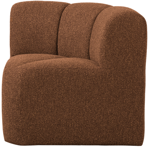 WOOOD eetbankje hoek met rugleuning Mojo - Bouclé - Roestbruin Melange