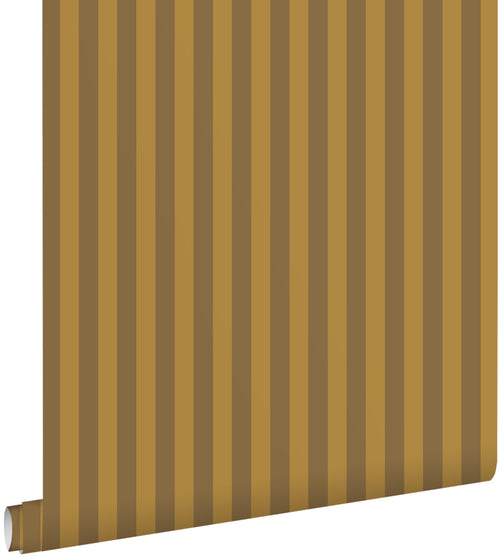 ESTAhome behang strepen bruin en okergeel - 50 x 900 cm - 131914