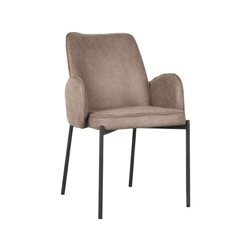 LABEL51 Eetkamerstoel Joni - Taupe - Zithoogte 49cm - Set van 2