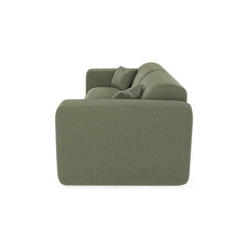 Sia Home - Express slaapbank dunlopillo 140cm MYRA - geweven stof olijfgroen 214cm