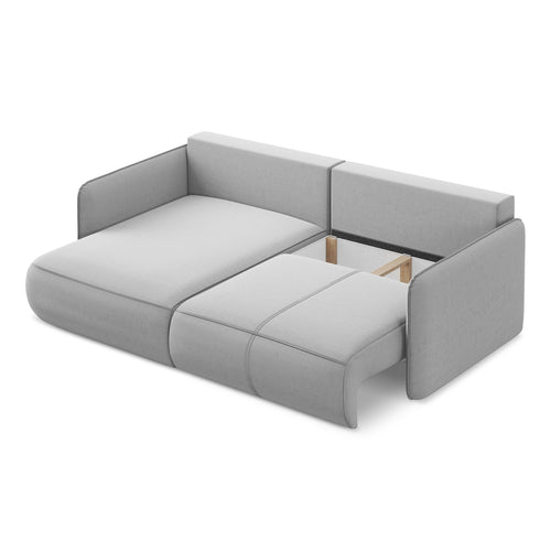 LaMiaSofa hoekbank links Palermo - velours - grijs - 207x148x86