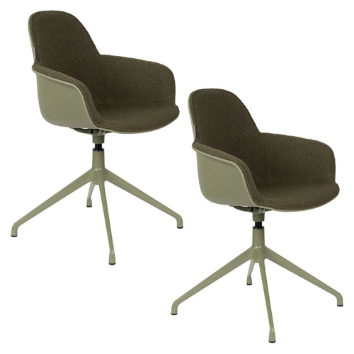 Zuiver Albert Kuip Swivel Eetkamerstoelen Groen - Set van 2 - vtwonen shop