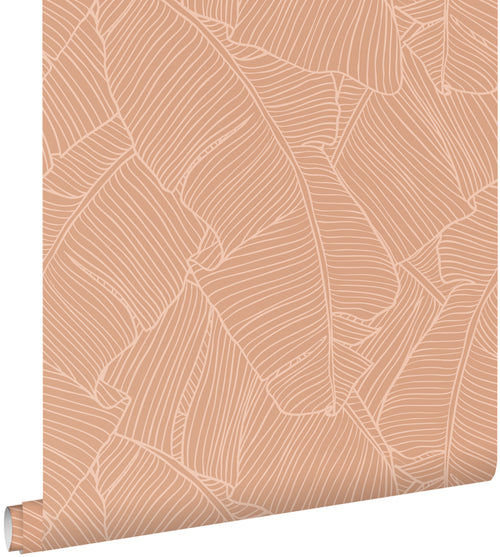 ESTAhome behang bladeren terracotta roze - 50 x 900 cm - 130933 - vtwonen shop