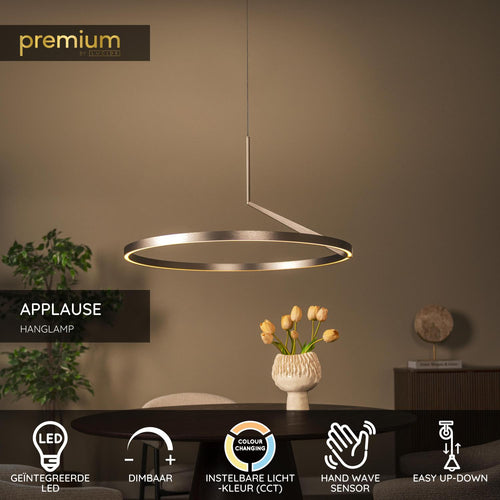 Lucide hanglamp APPLAUSE - Geïntegreerde LED - Grijs ijzer