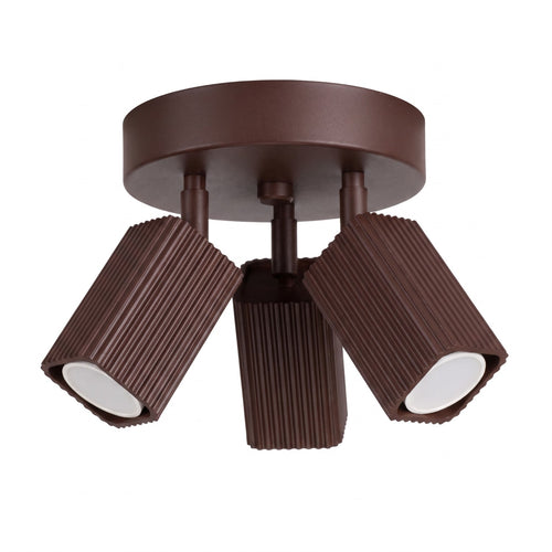 Sollux Lighting Plafondlamp RAYO 3P bruin - 20x20x18cm