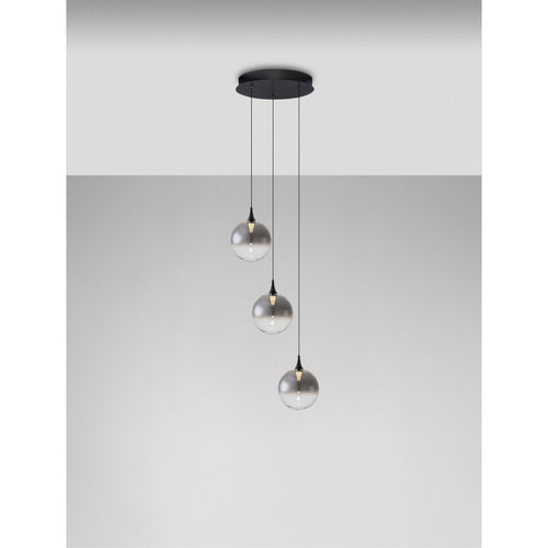 Nova Luce ORENDA Hanglamp met clusterdesign, rookkleurig, matzwart, Triac dimbare LED 15W 675lm 3000K