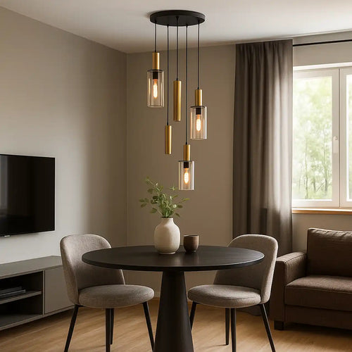 Highlight hanglamp Perugia - 5 lichts - 45  x 160   cm - zwart brons - vtwonen shop