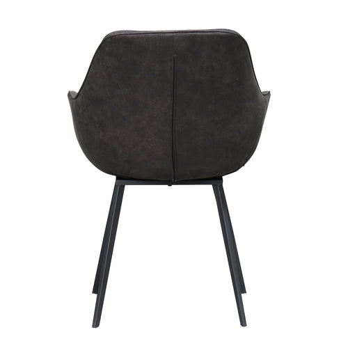 Livingfurn eetkamerstoel Luca - stof - 60x50x85 - Antraciet