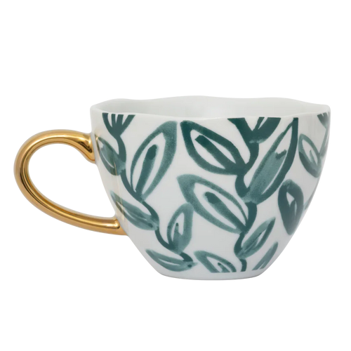 Urban Nature Culture Good Morning kopje Cappuccino/Tea Leaves - Aqua - 11x8cm