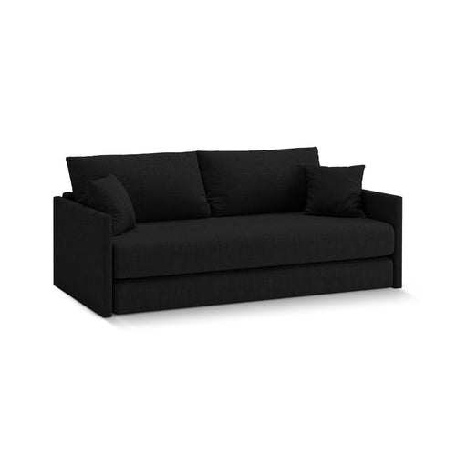 Cosmopolitan Design - Converteerbare bank Shannon 3-zits, structurele stof zwart - 94x209x87cm
