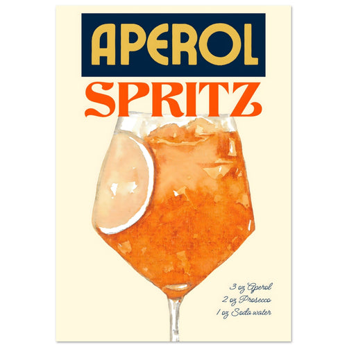 Artfulprints Poster Aperol Spritz - Original   - 30x40 cm - Oranje