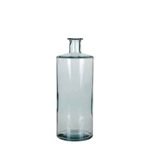 Mica Decorations Guan Fles Vaas - H40 x Ø15 cm - Gerecycled Glas - Transparant - vtwonen shop