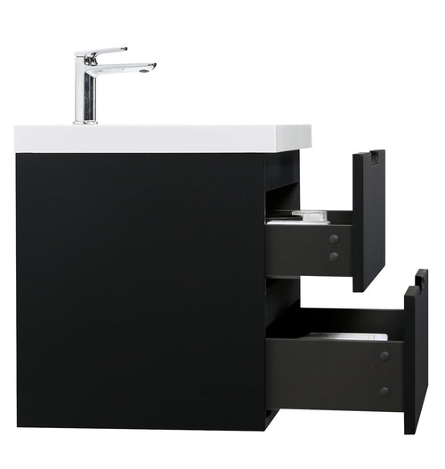 Badplaats Badkamermeubel Set Thermis 60 cm – Mat Zwart – Badmeubel met Wastafel