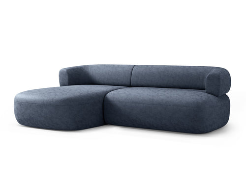 Micadoni linker hoekbank Jenny 5-zits, chenille donkerblauw - 145x225x73cm