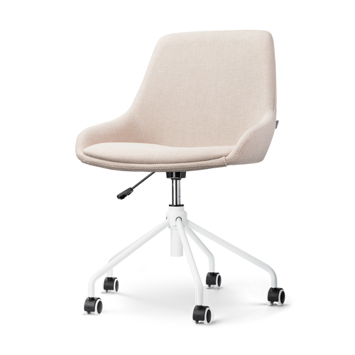 Nolon Nout-Isa Bureaustoel Beige - Stof - Wit Onderstel