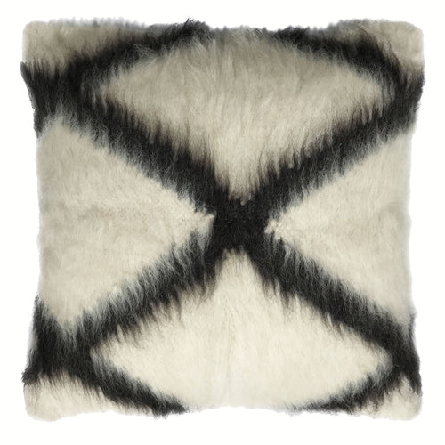Malagoon vloerkussen Cross - gebroken wit, zwart motief - 90x90cm 100% wol