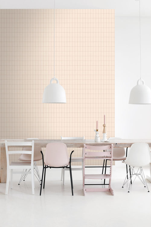 ESTAhome behang kleine tegeltjes beige en terracotta - 50 x 900 cm - 131788