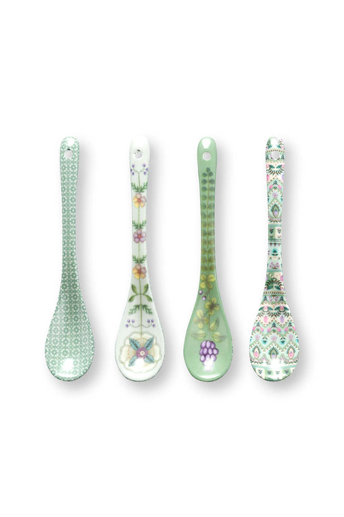 Pip Studio Theelepels Lily&Lotus - Porselein - Lichtgroen - Set van 4