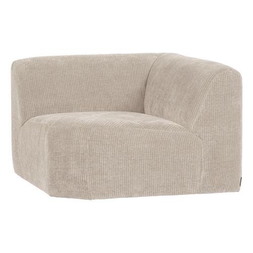 WOOOD hoekelement recht Mojo Base - Ribstof - Ecru - 74x105x105