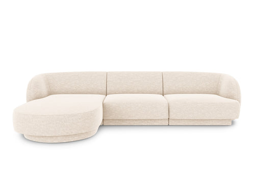 Micadoni linker hoekbank Miley 4-zits, chenille, lichtbeige - 156x255x70cm