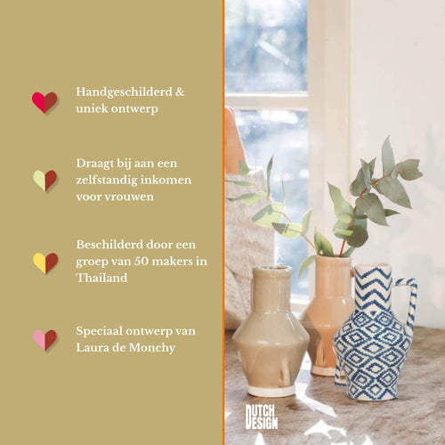 Return to Sender Vaas 15 cm Waves print handgeschilderd met handvat