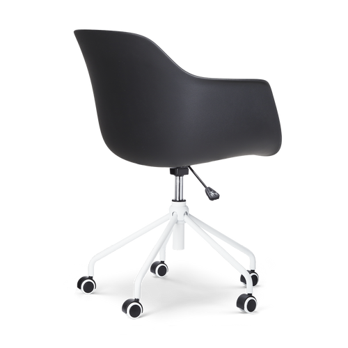 Nolon Nout-Liz Bureaustoel Zwart - Okergeel Kussen - Wit Onderstel