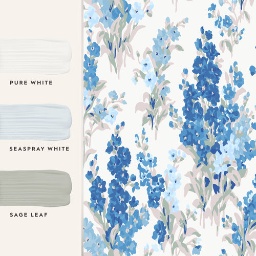 Laura Ashley Stocks Behang - Bloemen - 10mx52cm - Blauw - vtwonen shop