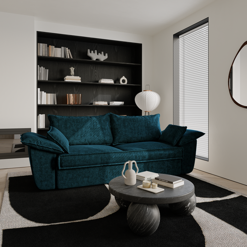 Sia Home - Bank SASHA -  fluweel pauwblauw 232cm