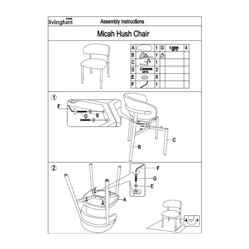 Livingfurn eetkamerstoel Micah Hush Walnut - beige - set van 2 - vtwonen shop