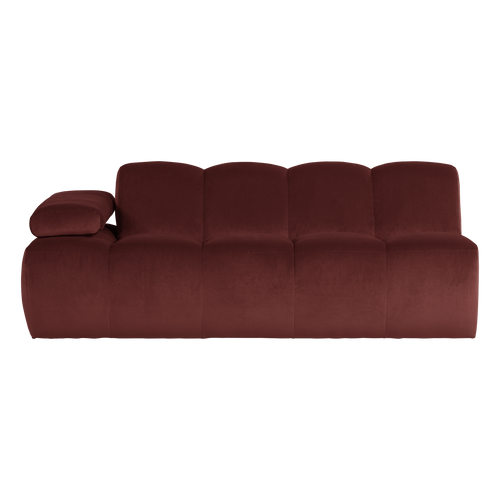 WOOOD 2-zits bank arm links Mojo - Velvet - Kastanjebruin - 74x204x97