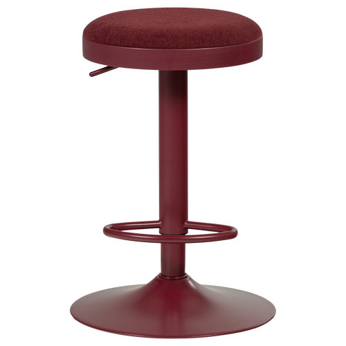 WOOOD barstoel in hoogte verstelbaar Mevo - Chenille - Bordeauxrood - 82x42x42