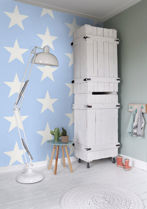ESTAhome behang sterren lichtblauw - 53 cm x 10.05 m - 138707