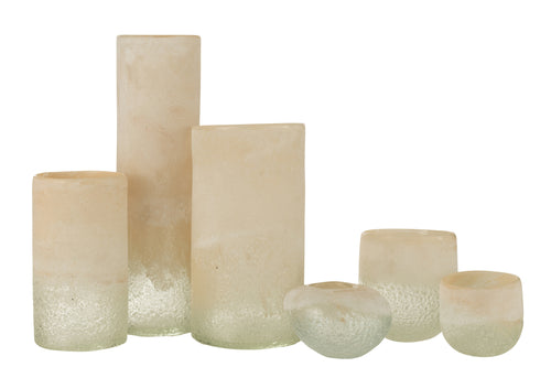 J-Line vaas Cilinder - glas - beige - large - 41 cm hoog - vtwonen shop