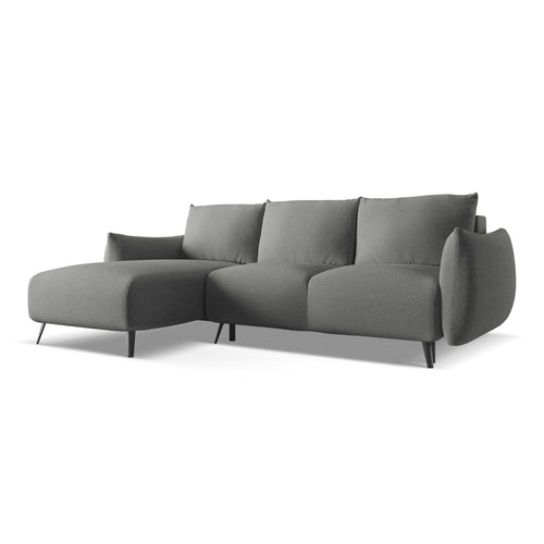 LaMiaSofa hoekbank links Genova - chenille stof - olifant - 242x162x86