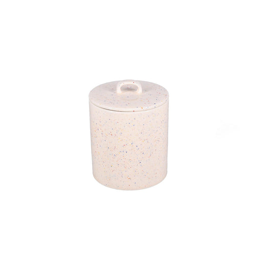 Ona - Voorraadpot 14xH18cm met deksel beige Fika