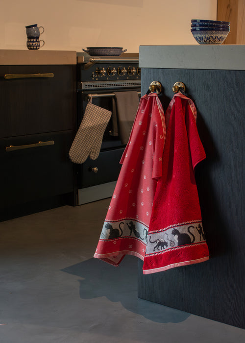 Luxe Keukendoek en Theedoek Kat Rood - Bunzlau Castle - 100% biologisch GOTS katoen