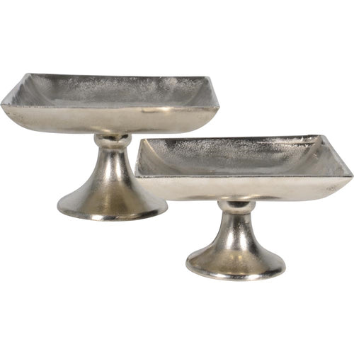 Lesli Living schaal Brush - zilver - 30x30x17cm