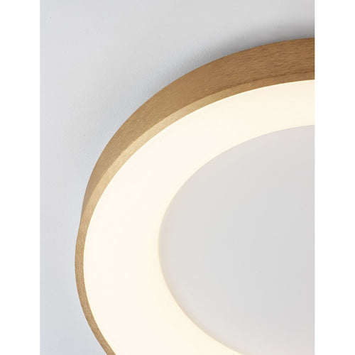 Merano Bancroft 38cm Geïntegreerde LED Semi Flush Light Geborsteld Goud Aluminium LED 30W 1950Lm 3000K