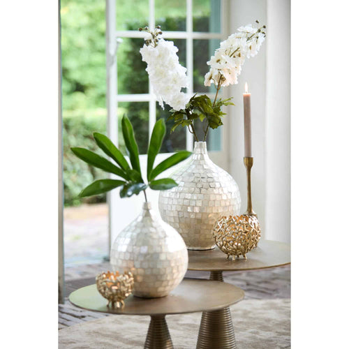 Light & Living vaas Elorza - wit - Ø28cm - vtwonen shop