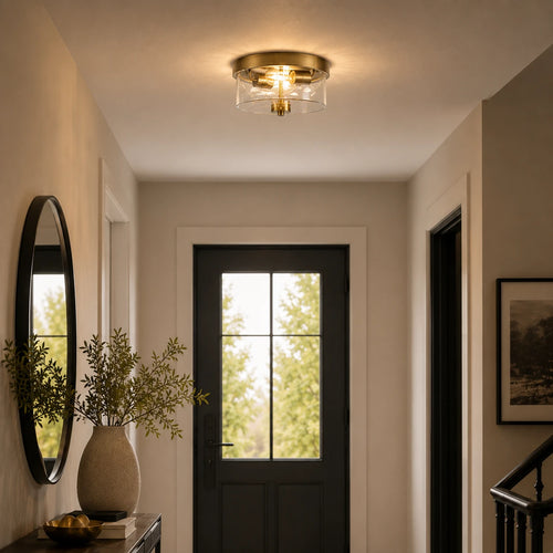 Searchlight plafondlamp Preston - 2 lichts - 33  x 15   cm - brons