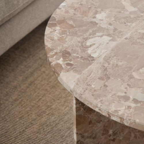 Loff Design Salontafel Jukaa - ø90 cm - Beige Marmer - vtwonen shop