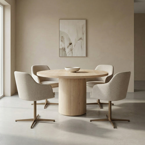 DÉJA Living Eettafel Carmona - Rond Naturel Hout - Ø120x76cm