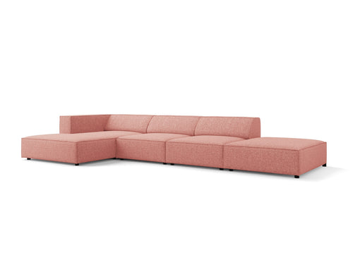 Cosmopolitan Design linker hoekbank Arendal 5-zits, chenille, roze - 166x341x70cm