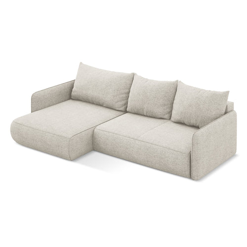 LaMiaSofa hoekbank links Palermo - chenille stof - zilver - 240x148x86