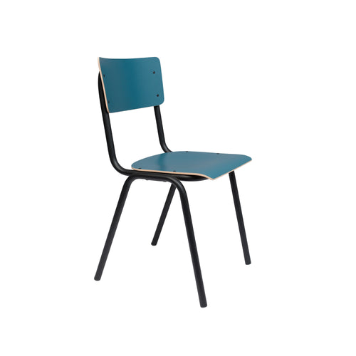 Zuiver Back To School Eetkamerstoelen/ Kantinestoelen/ Schoolstoelen Mat Blauw - Set van 4 - vtwonen shop