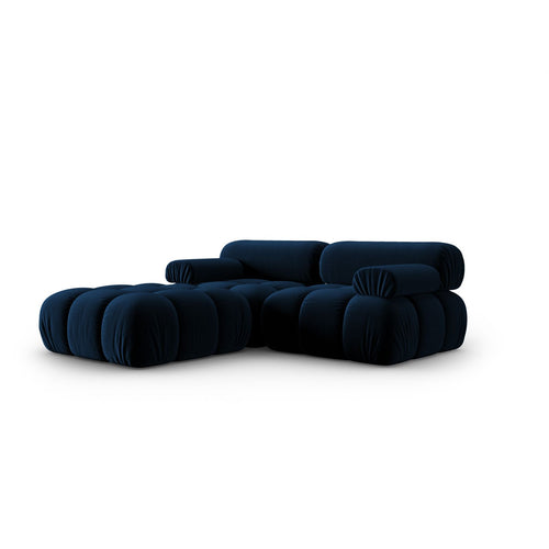 Cosmopolitan Design - Modulaire bank Cortina 3-zits, flueel koningsblauw - 188x188x70cm